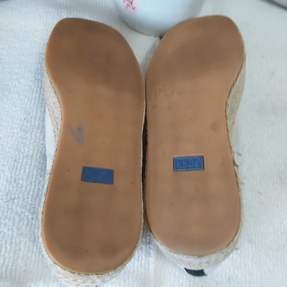 Y2K Keds beige canvas platform espadrilles loafers slip on shoes - Picture 12 of 15